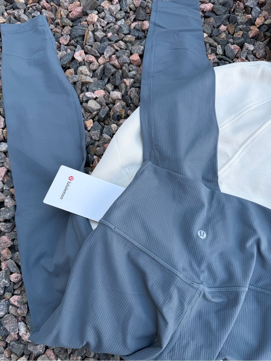lululemon athletica Pants - lululemon athletica Ribbed High-Rise Leggings in Slate Gray